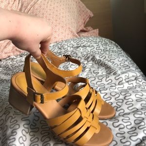 Korks Dandelion Yellow Strappy Heels